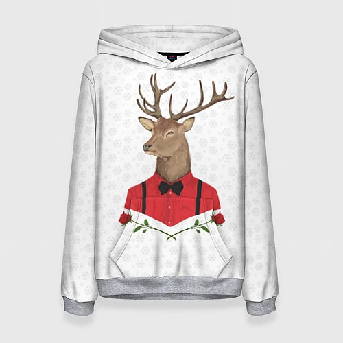 Женская толстовка Christmas Deer / 3D-Меланж – фото 1