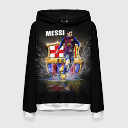 Толстовка-худи женская Messi FCB, цвет: 3D-белый