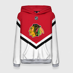 Толстовка-худи женская NHL: Chicago Blackhawks, цвет: 3D-меланж