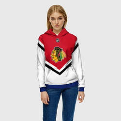 Толстовка-худи женская NHL: Chicago Blackhawks, цвет: 3D-синий — фото 2