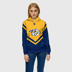 Толстовка-худи женская NHL: Nashville Predators, цвет: 3D-синий — фото 2
