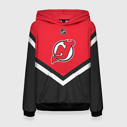 Толстовка-худи женская NHL: New Jersey Devils, цвет: 3D-черный