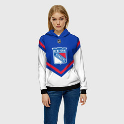 Толстовка-худи женская NHL: New York Rangers, цвет: 3D-черный — фото 2
