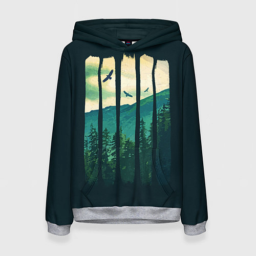 Женская толстовка Green Life / 3D-Меланж – фото 1