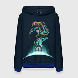 Толстовка-худи женская Планетарный скейтбординг, цвет: 3D-синий