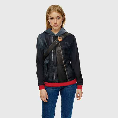 Женская толстовка Watch Dogs 2 / 3D-Красный – фото 3