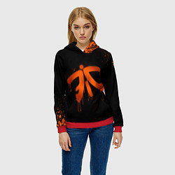 Толстовка-худи женская Fnatic: Black collection, цвет: 3D-красный — фото 2