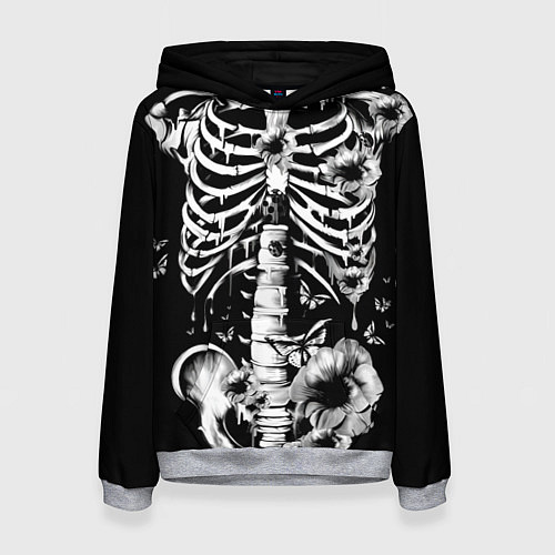 Женская толстовка Floral Skeleton / 3D-Меланж – фото 1