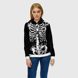Толстовка-худи женская Floral Skeleton, цвет: 3D-белый — фото 2