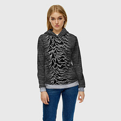 Толстовка-худи женская Joy Division: Unknown Pleasures, цвет: 3D-меланж — фото 2