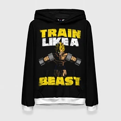 Толстовка-худи женская Train Like a Beast, цвет: 3D-белый