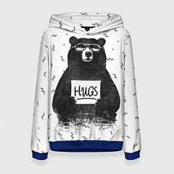 Толстовка-худи женская Bear Hugs, цвет: 3D-синий
