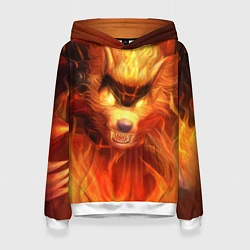 Толстовка-худи женская Fire Wolf, цвет: 3D-белый