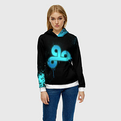 Толстовка-худи женская Cloud 9: Black collection, цвет: 3D-белый — фото 2