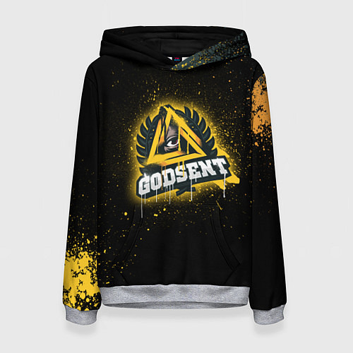 Женская толстовка Godsent: Black collection / 3D-Меланж – фото 1