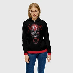 Толстовка-худи женская Slayer: Wild Skull, цвет: 3D-красный — фото 2