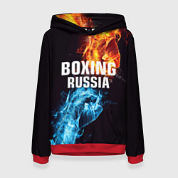 Толстовка-худи женская Boxing Russia, цвет: 3D-красный