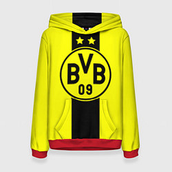 Толстовка-худи женская BVB FC: Yellow line, цвет: 3D-красный