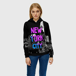 Толстовка-худи женская Flur NYC, цвет: 3D-черный — фото 2