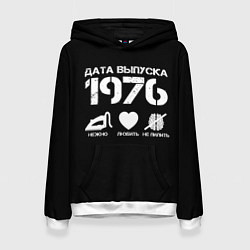 Толстовка-худи женская Дата выпуска 1976, цвет: 3D-белый