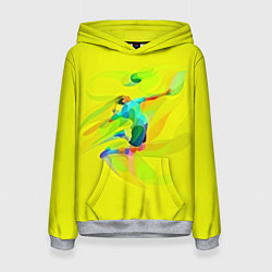 Толстовка-худи женская Волейбол, цвет: 3D-меланж