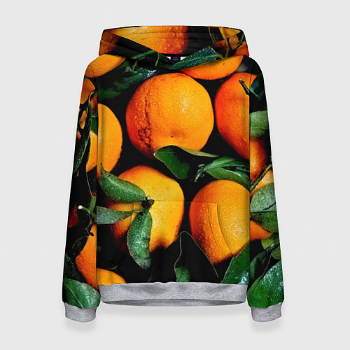 Женская толстовка Мандаринчики / 3D-Меланж – фото 1