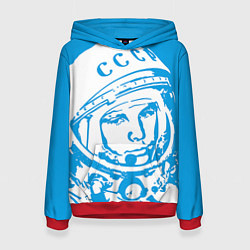 Толстовка-худи женская Гагарин: CCCP, цвет: 3D-красный