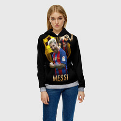 Толстовка-худи женская Messi Star, цвет: 3D-меланж — фото 2