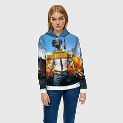 Толстовка-худи женская PUBG Wars, цвет: 3D-белый — фото 2