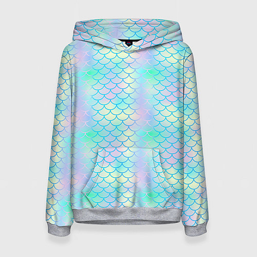 Женская толстовка Голубая чешуя / 3D-Меланж – фото 1