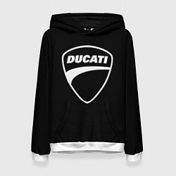 Толстовка-худи женская Ducati, цвет: 3D-белый