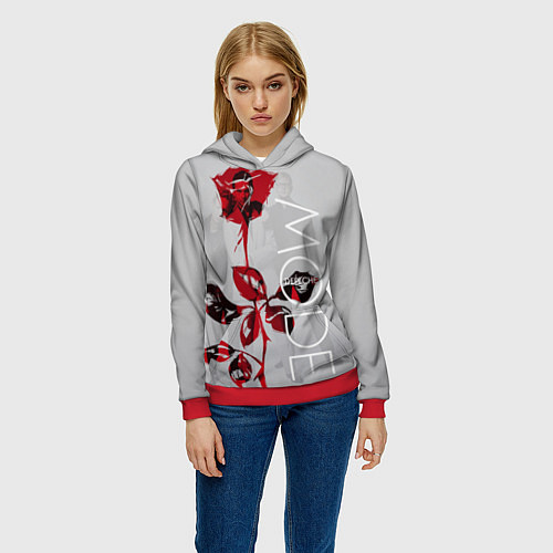 Женская толстовка Depeche Mode: Red Rose / 3D-Красный – фото 3