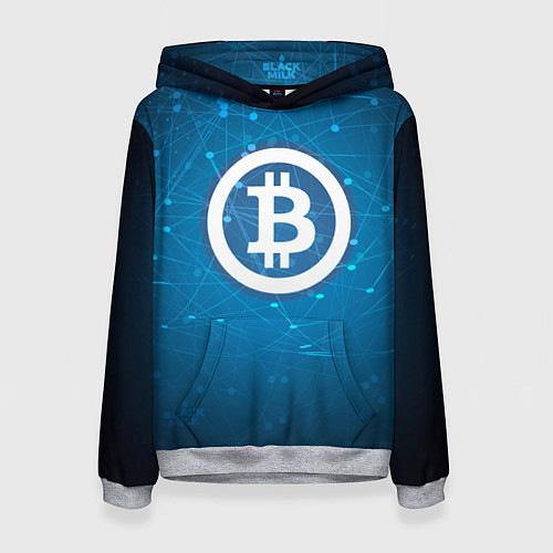 Женская толстовка Bitcoin Blue / 3D-Меланж – фото 1