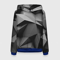 Толстовка-худи женская Gray abstraction, цвет: 3D-синий