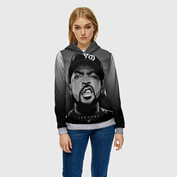 Толстовка-худи женская Ice Cube: Gangsta, цвет: 3D-меланж — фото 2