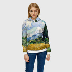 Толстовка-худи женская Ван Гог Картина, цвет: 3D-белый — фото 2