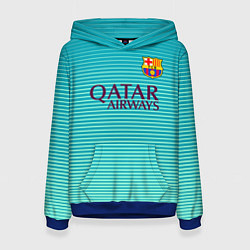 Толстовка-худи женская Barcelona FC: Aqua, цвет: 3D-синий