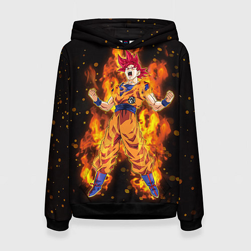 Женская толстовка Fire Goku / 3D-Черный – фото 1