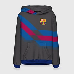 Толстовка-худи женская Barcelona FC: Dark style, цвет: 3D-синий