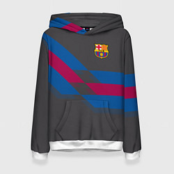 Толстовка-худи женская Barcelona FC: Dark style, цвет: 3D-белый
