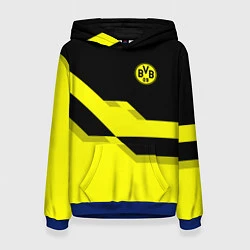 Толстовка-худи женская BVB FC: Yellow style, цвет: 3D-синий