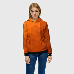 Толстовка-худи женская Orange abstraction, цвет: 3D-черный — фото 2