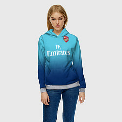 Толстовка-худи женская Arsenal FC: Blue Away 17/18, цвет: 3D-меланж — фото 2