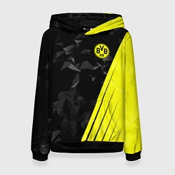 Толстовка-худи женская FC Borussia Dortmund: Abstract, цвет: 3D-черный