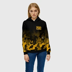 Толстовка-худи женская PUBG: Military Honeycomb, цвет: 3D-черный — фото 2