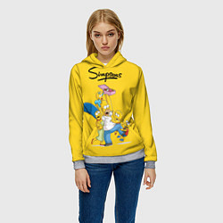 Толстовка-худи женская Simpsons Family, цвет: 3D-меланж — фото 2