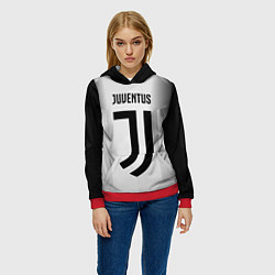 Толстовка-худи женская FC Juventus: Silver Original, цвет: 3D-красный — фото 2