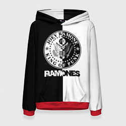 Толстовка-худи женская Ramones B&W, цвет: 3D-красный