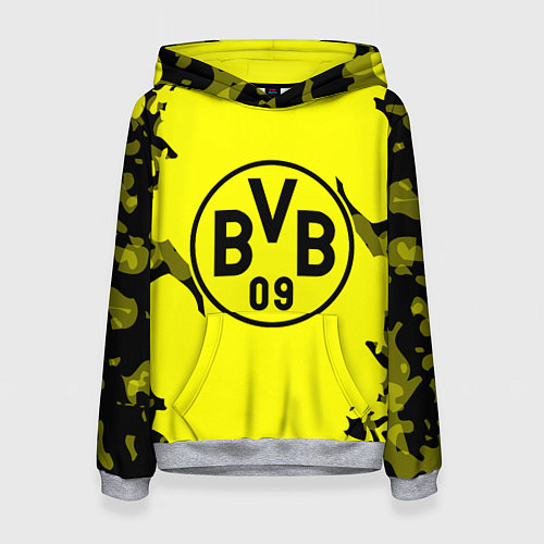 Женская толстовка FC Borussia Dortmund: Yellow & Black / 3D-Меланж – фото 1