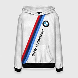 Толстовка-худи женская BMW Motorsport: White Carbon, цвет: 3D-черный